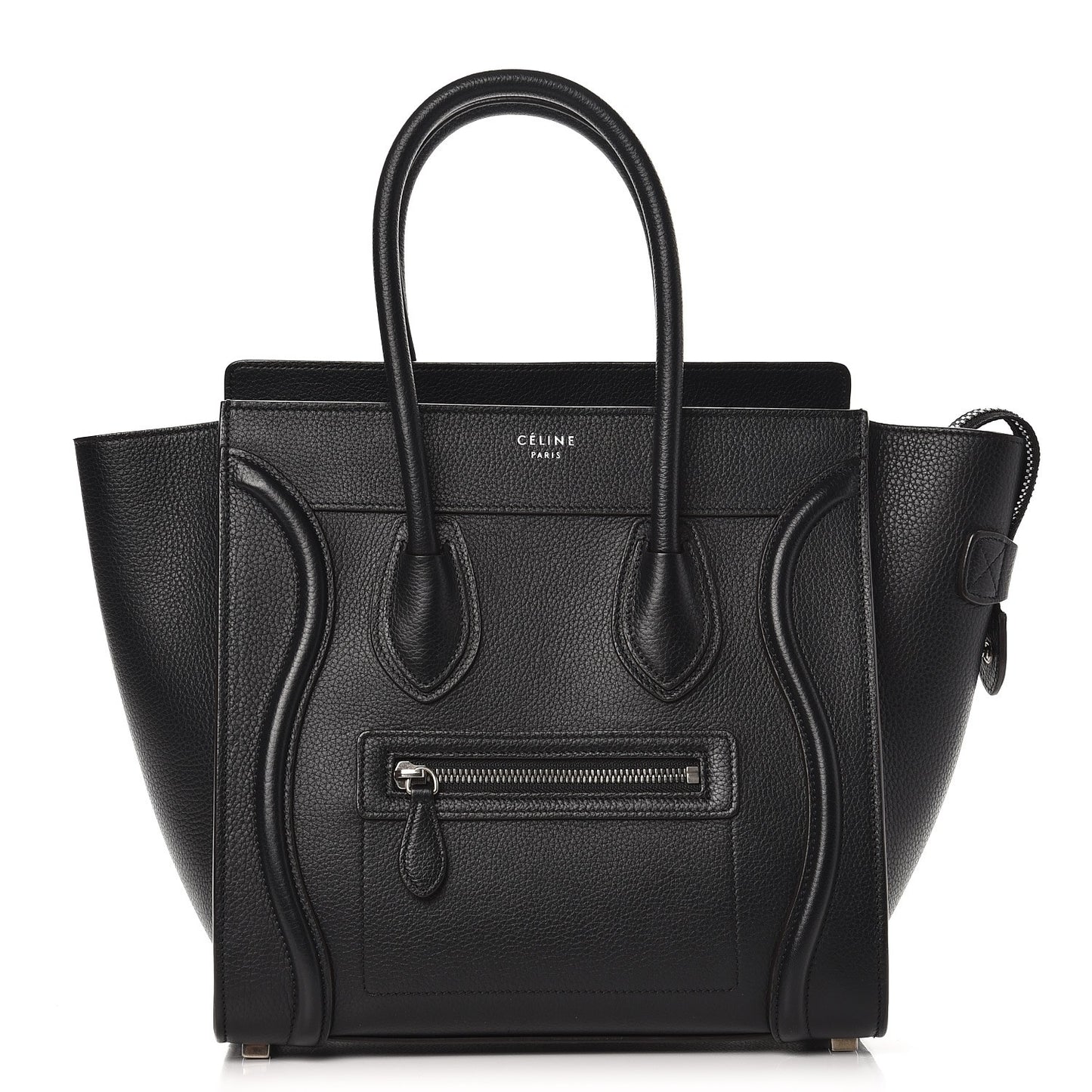 Drummed Calfskin Micro Luggage Black