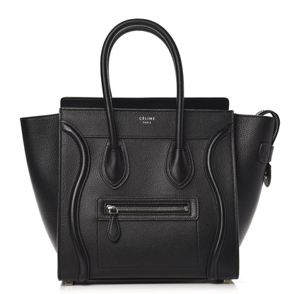 Celine Drummed Calfskin Micro Luggage Black 1 of 7