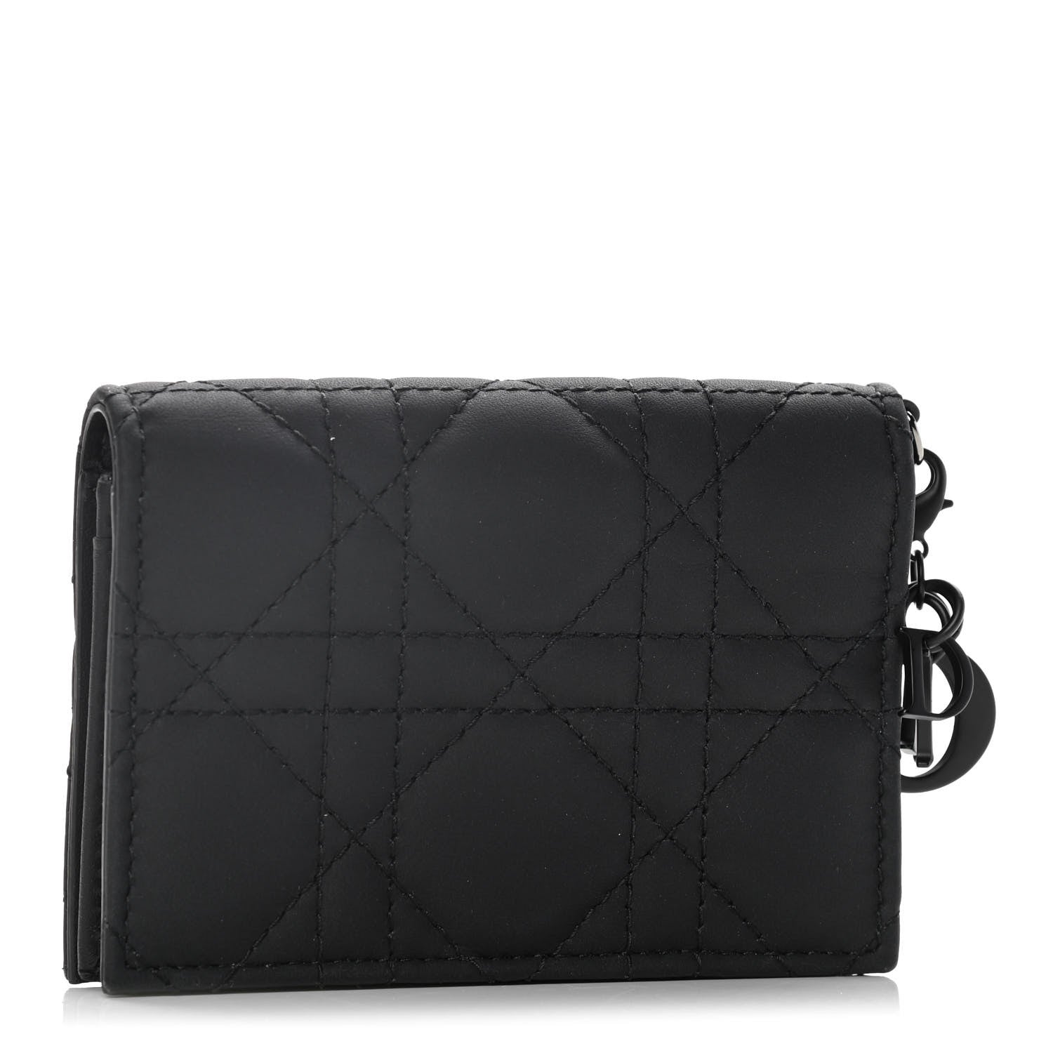 Christian Dior Ultra Matte Calfskin Small Lady Dior Flap Card Holder Black 4 of 13