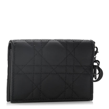 Christian Dior Ultra Matte Calfskin Small Lady Dior Flap Card Holder Black 4 of 13