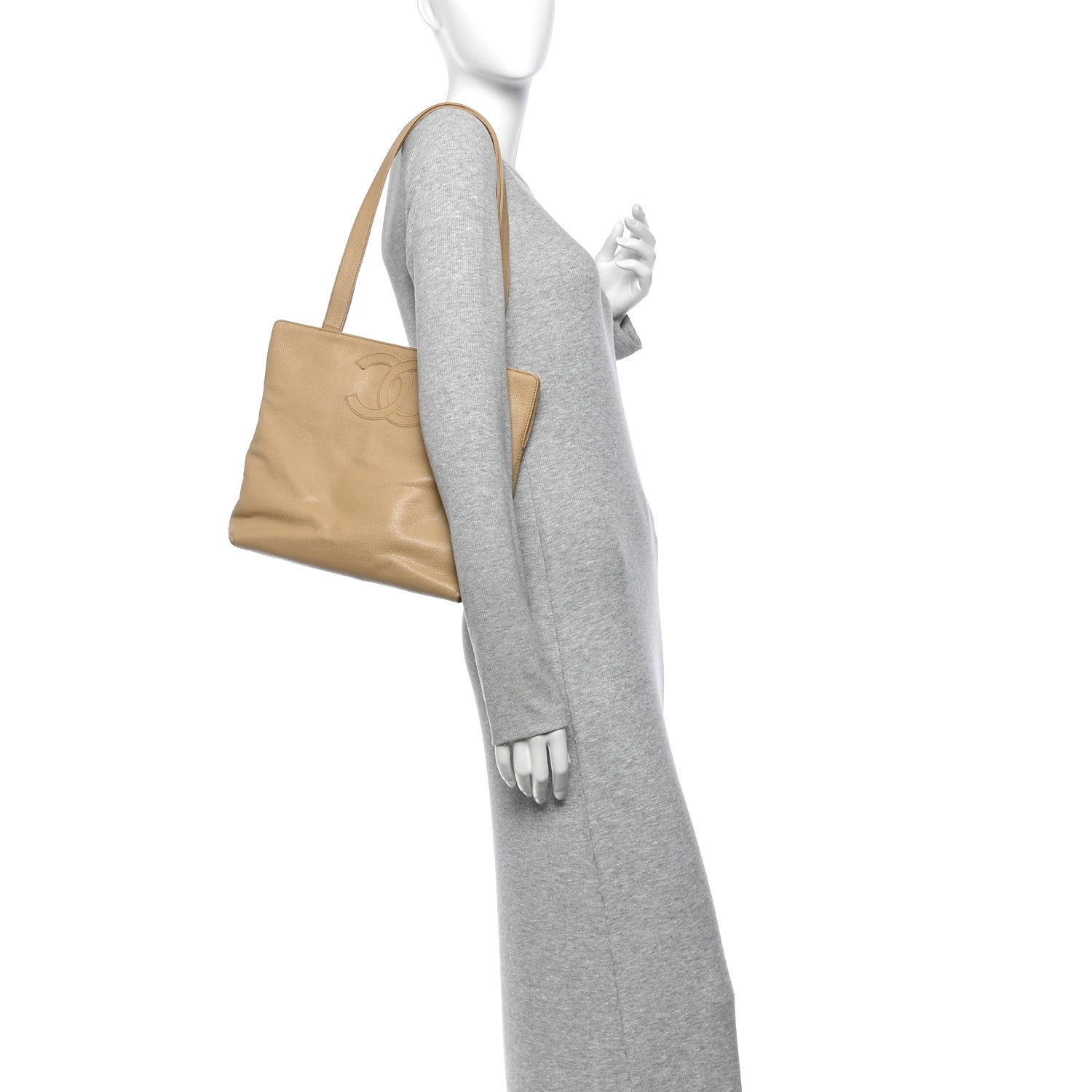 Chanel Caviar Timeless CC Tote Beige 2 of 12