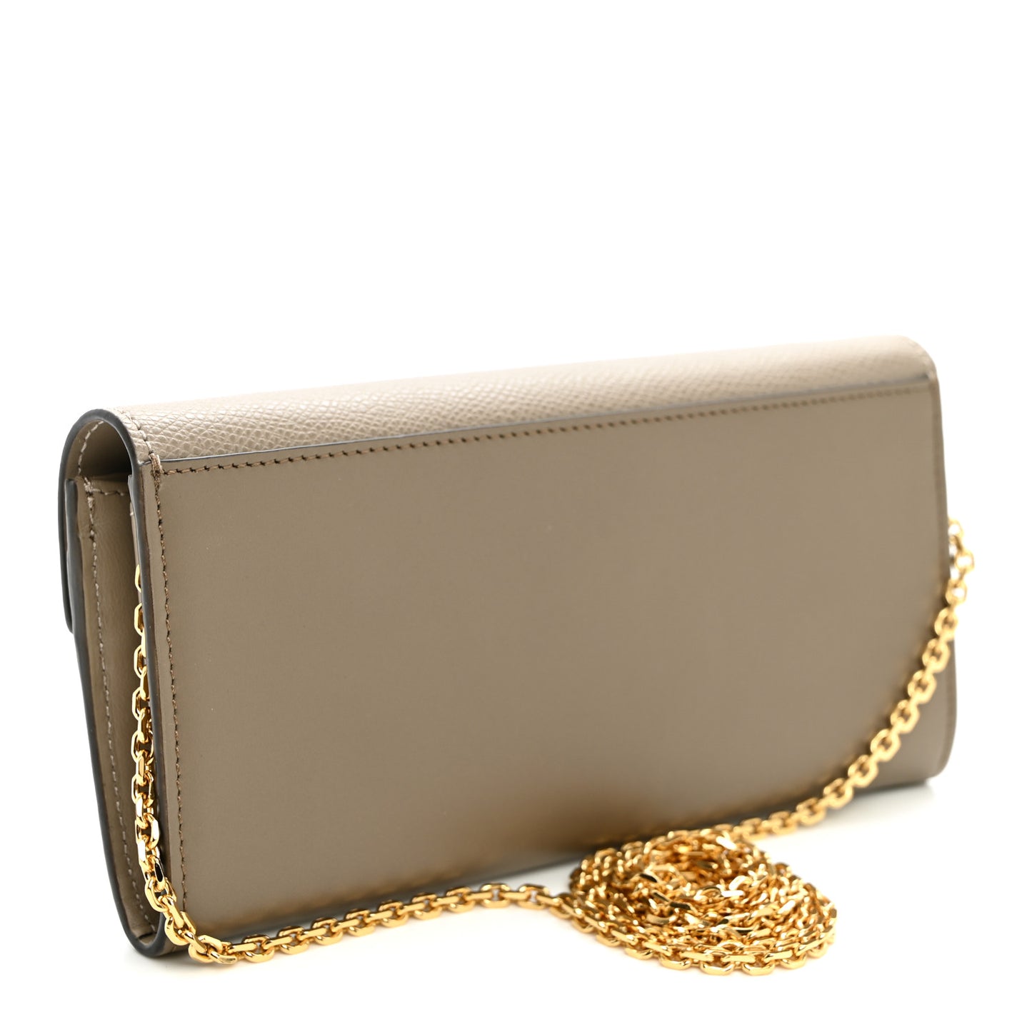 Vitello King Cruise FF Diamonds Continental Envelope Wallet On Chain Gianduia