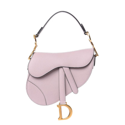 Christian Dior Grained Calfskin Mini Saddle Bag Light Purple 2 of 9