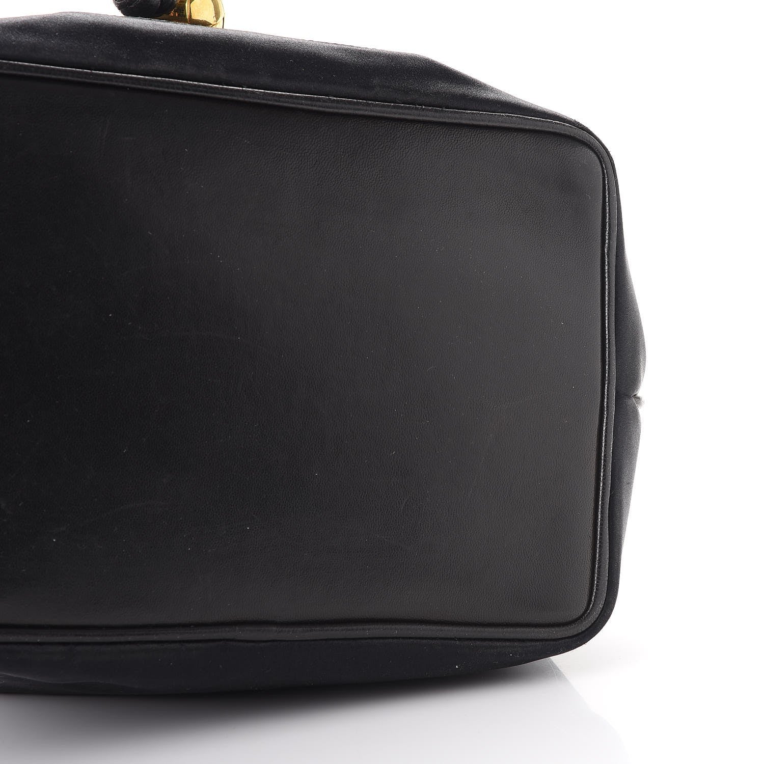 Chanel Satin CC Drawstring Bucket Bag Black 12 of 14