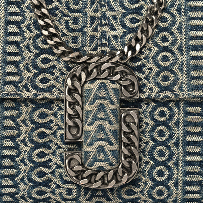 Marc Jacobs Denim Monogram The St Marc Mini Top Handle Bag Blue 8 of 10