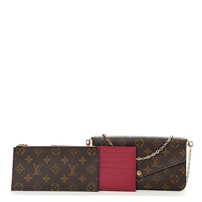 Louis Vuitton Monogram Pochette Felicie Chain Wallet Fuchsia 1 of 9