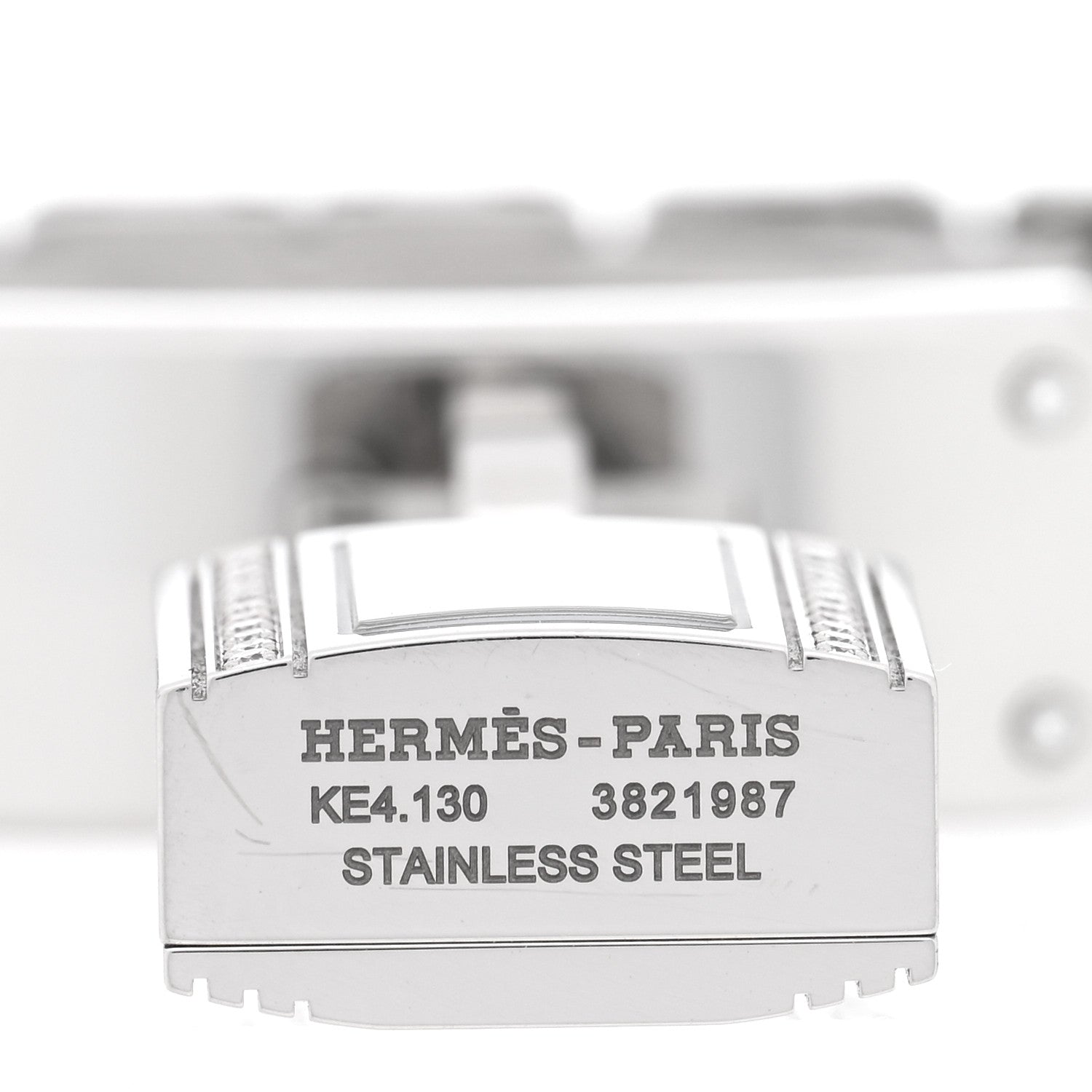 Hermes Stainless Steel Diamond 16mm Kelly Quartz Watch 4 of 5
