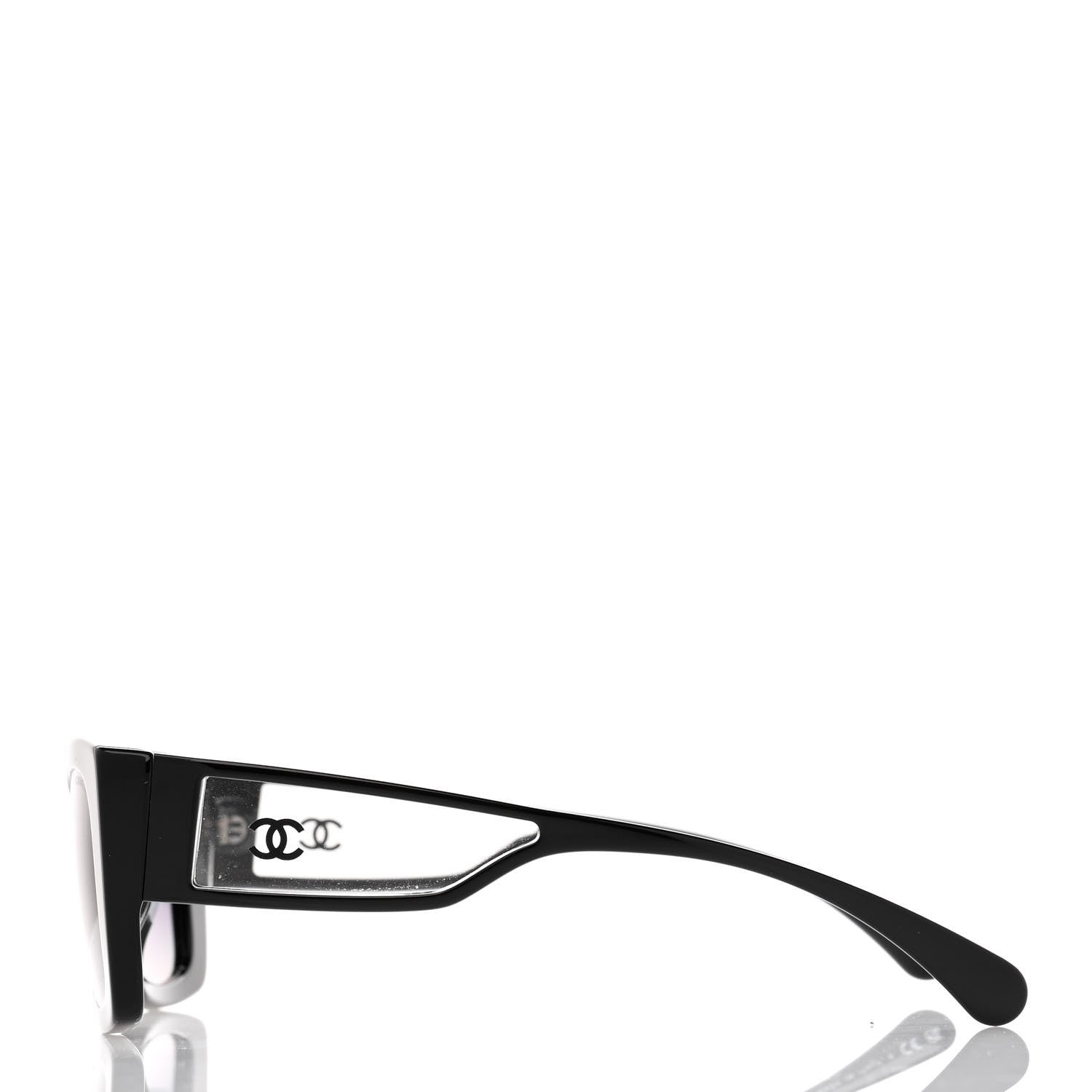 Chanel Acetate CC Rectangle Sunglasses 5430-A Black 3 of 8