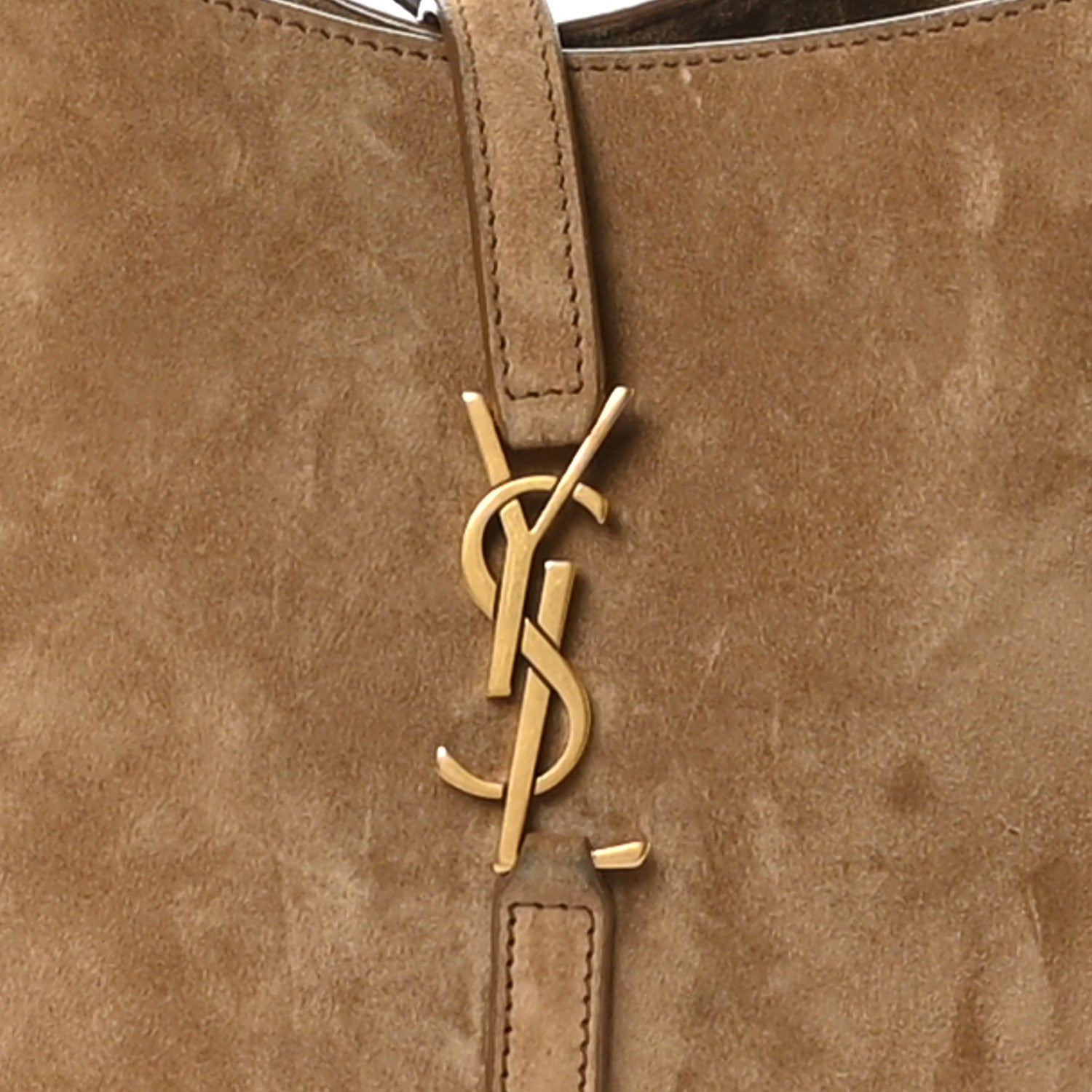 Saint Laurent Suede Baby Le 5 A 7 Hobo Golden Leaf 9 of 11