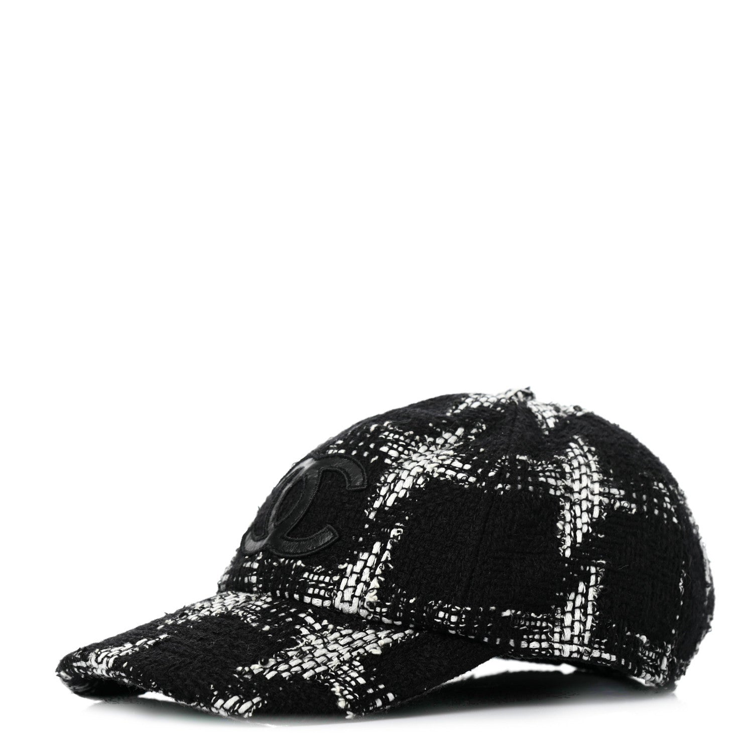 Chanel Tweed Cap Hat M Black White 1 of 8