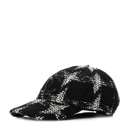 Chanel Tweed Cap Hat M Black White 1 of 8