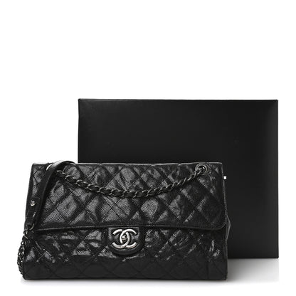 Chanel Crumpled Grained Calfskin Jumbo CC Crave Flap Black 11 of 13