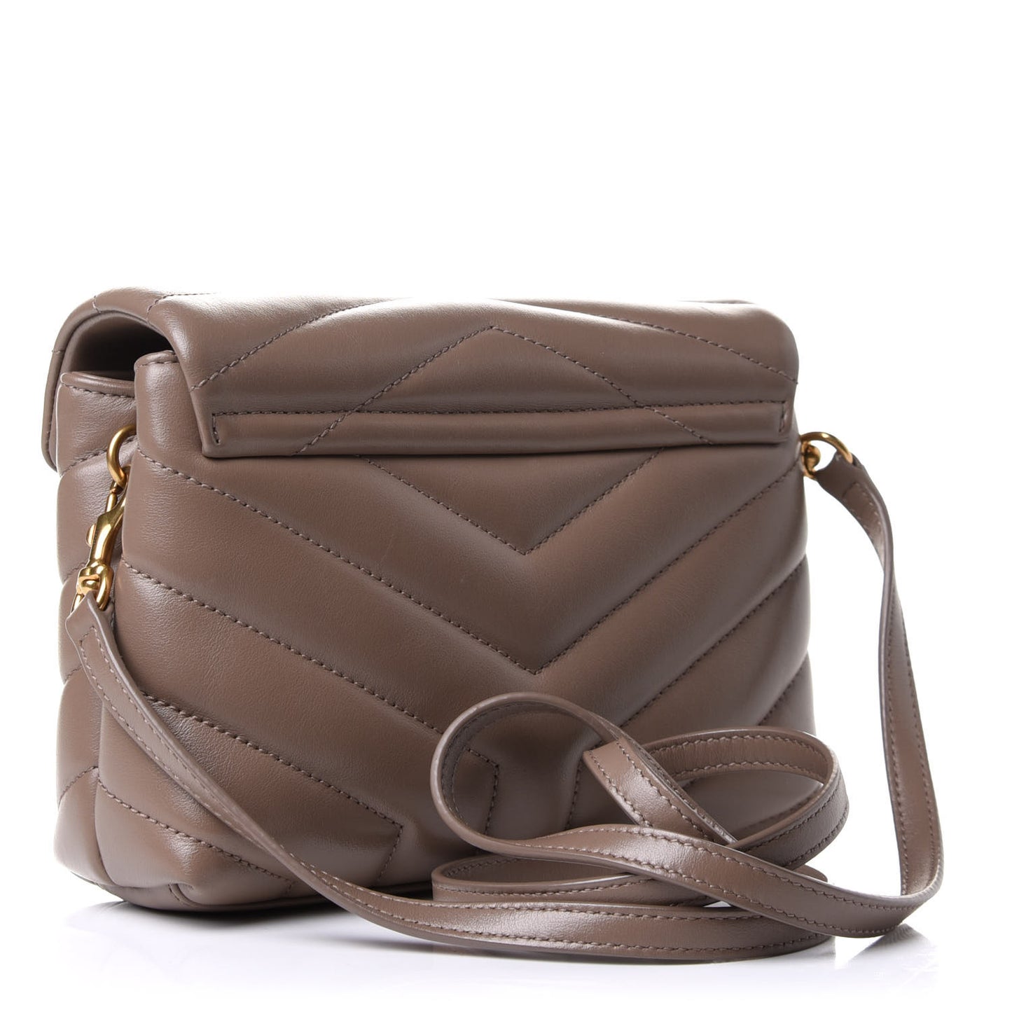 Calfskin Y Quilted Monogram Toy Loulou Crossbody Bag Taupe