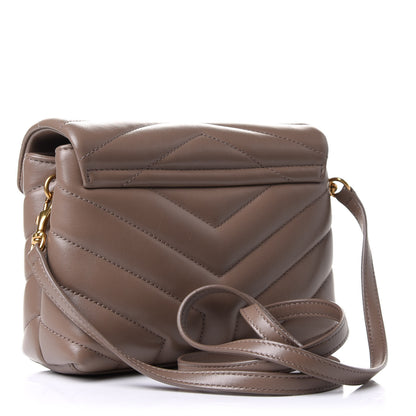 Saint Laurent Calfskin Y Quilted Monogram Toy Loulou Crossbody Bag Taupe 3 of 10