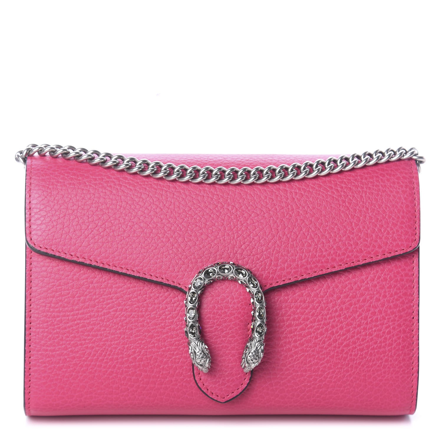 Gucci Dollar Calfskin Crystal Mini Dionysus Chain Wallet Box Pink 1 of 8