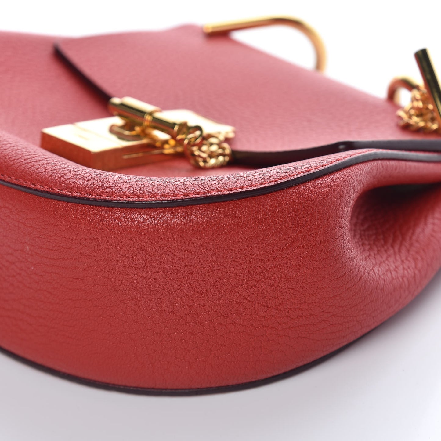 Grained Lambskin Mini Drew Shoulder Bag Plaid Red