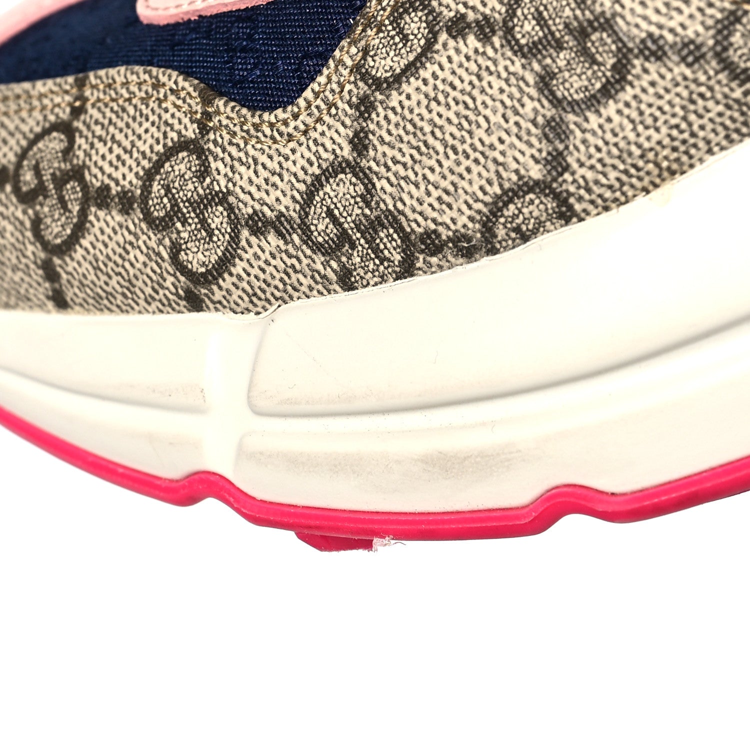 Gucci GG Supreme Monogram Mix Monogram Womens Rhyton Sneakers 40 London Blue Beige Pale Pink 9 of 12