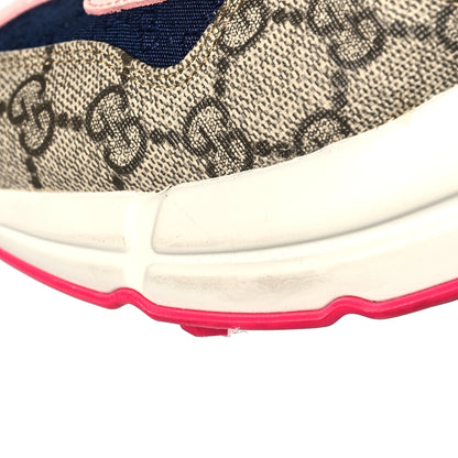 Gucci GG Supreme Monogram Mix Monogram Womens Rhyton Sneakers 40 London Blue Beige Pale Pink 9 of 12