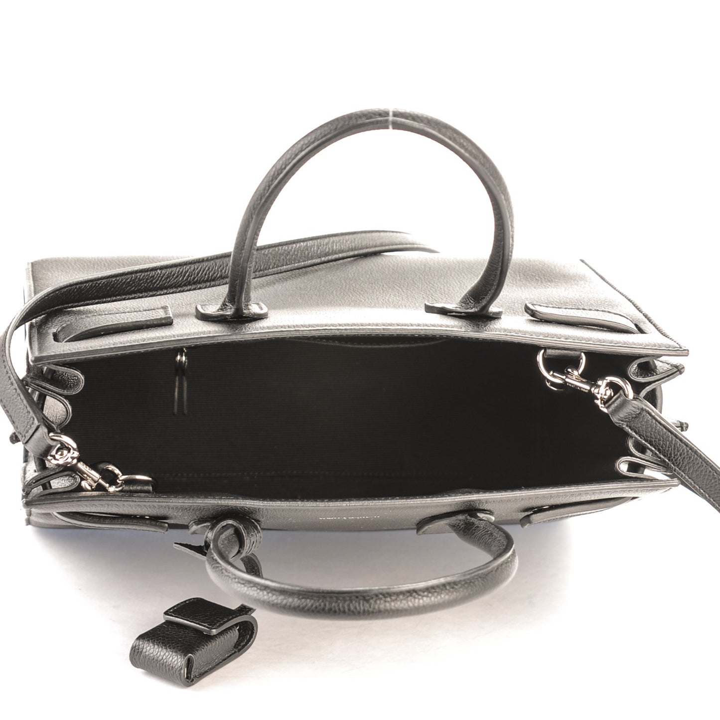 Grained Calfskin Baby Sac De Jour Black