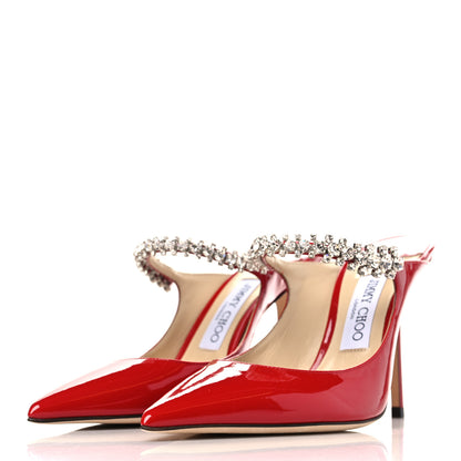 Jimmy Choo Patent Crystal Bing 100 Pumps 38.5 Red 3 of 9