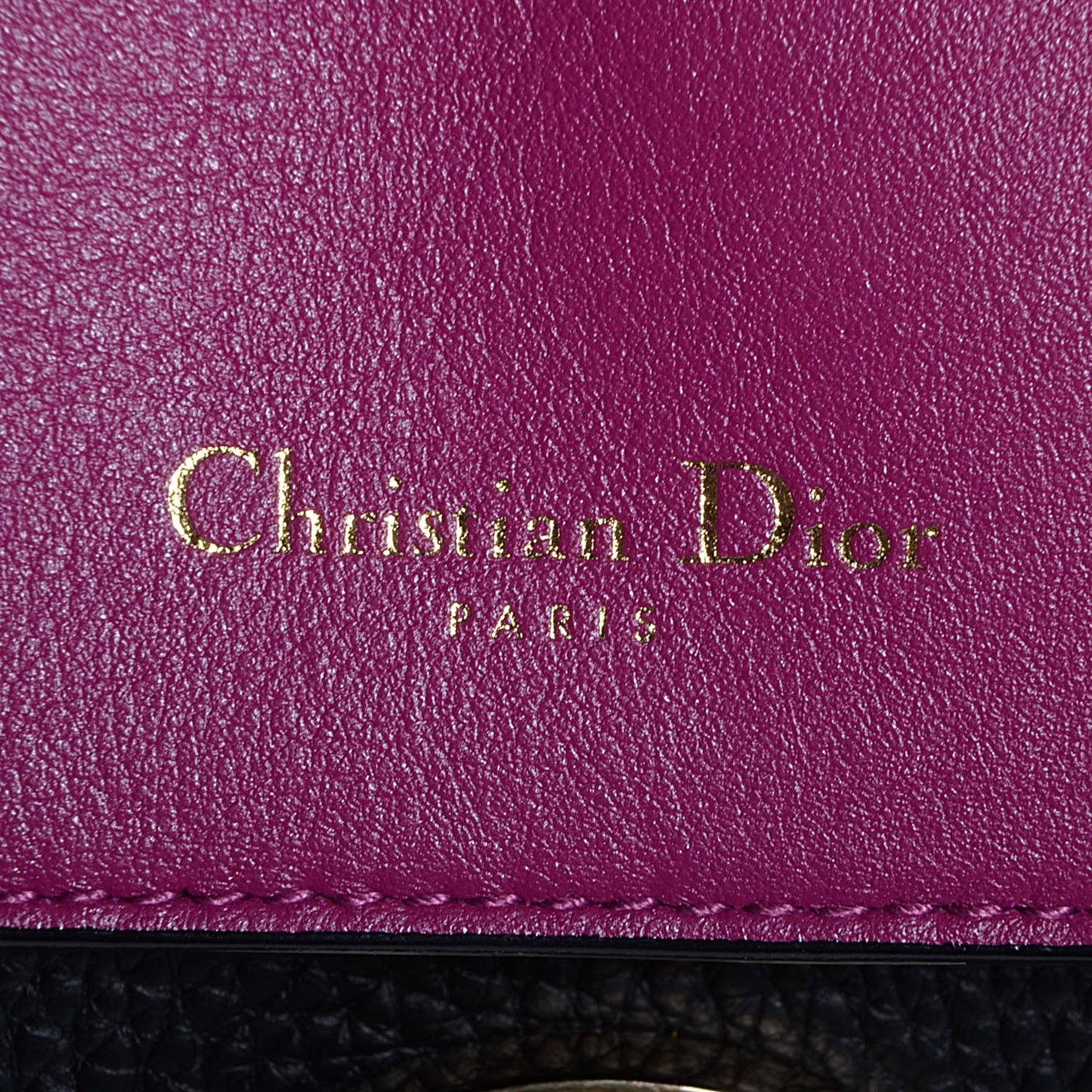 Bullcalf Small Be Dior Flap Black Fraise