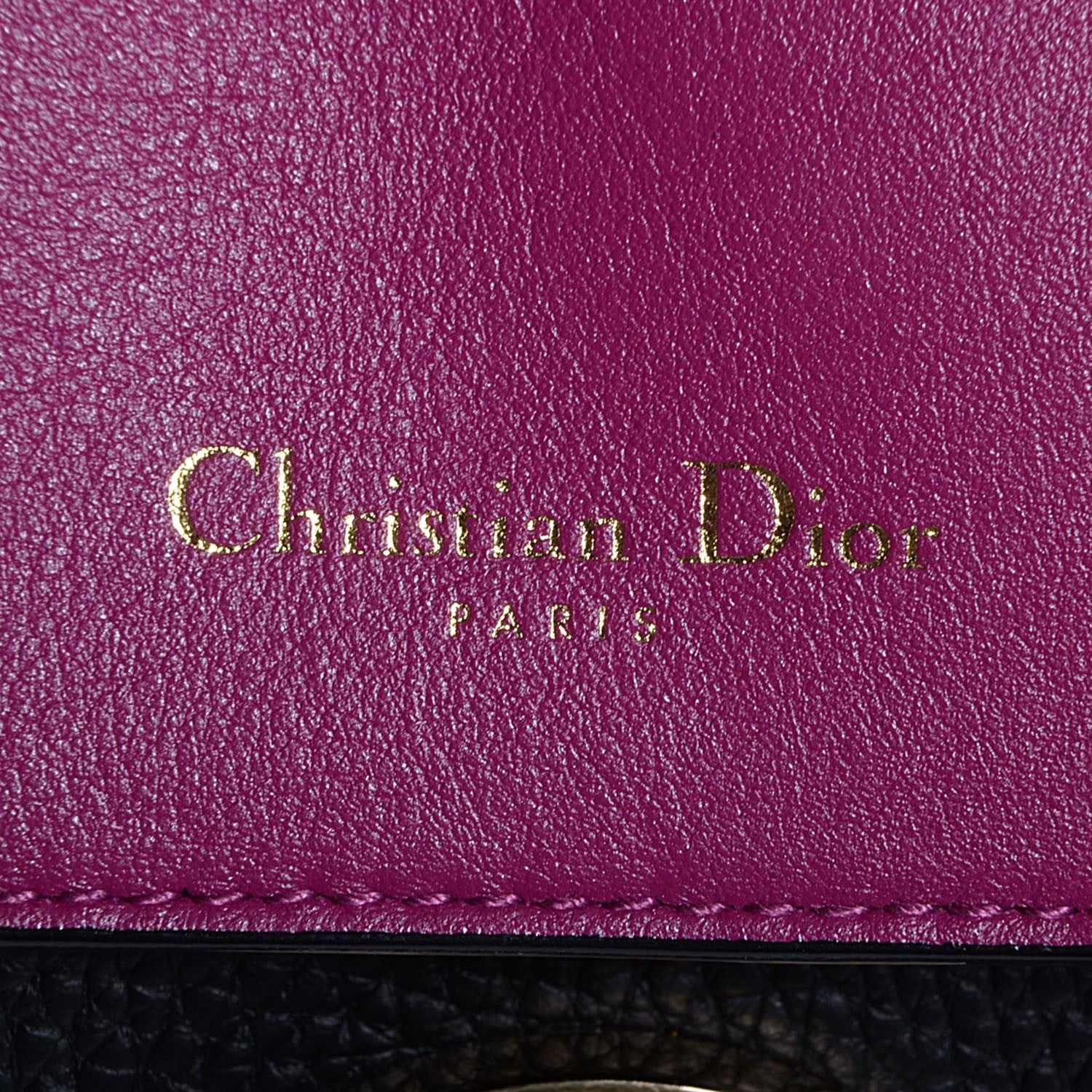 Christian Dior Bullcalf Small Be Dior Flap Black Fraise 6 of 10