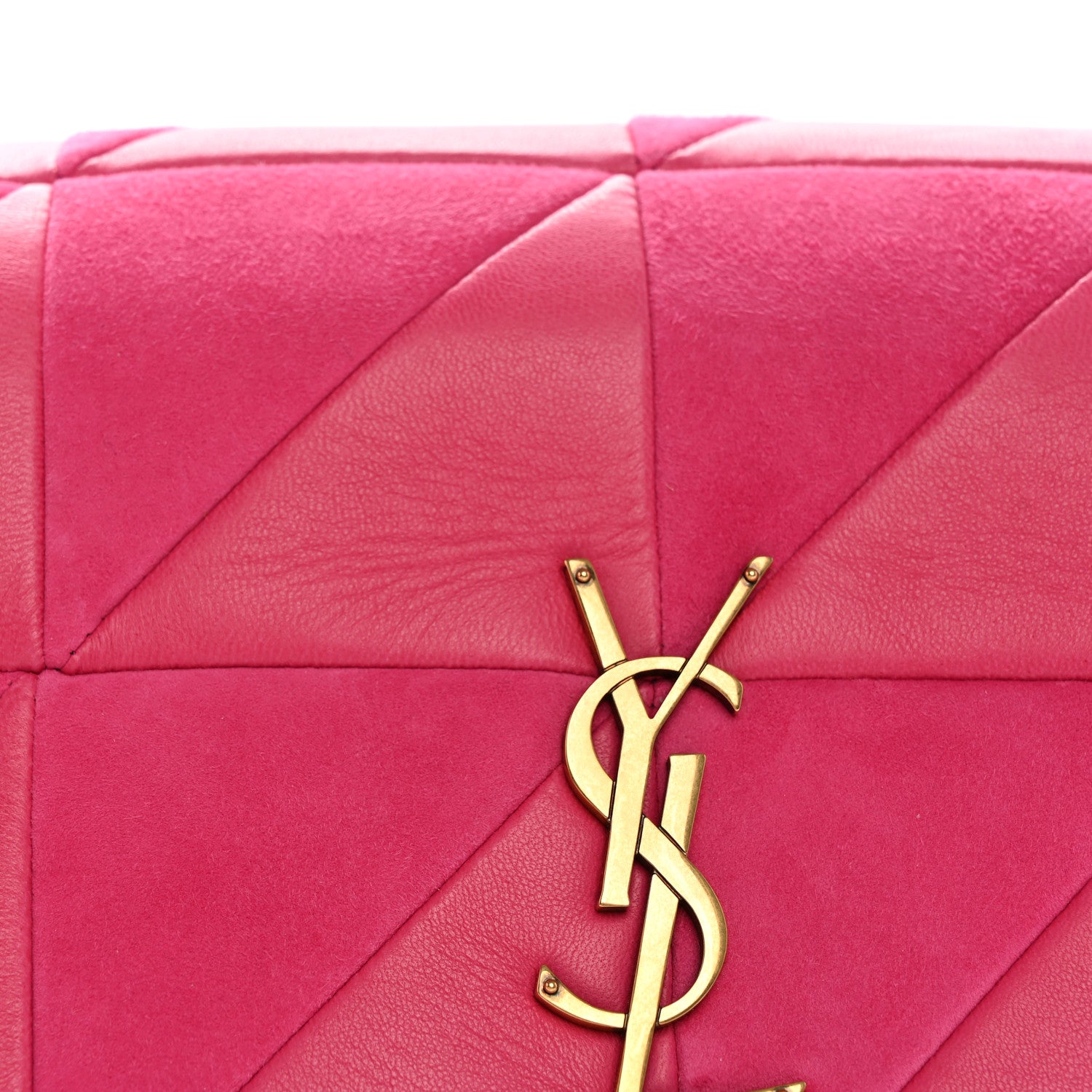 Saint Laurent Lambskin Suede Patchwork Monogram Medium Jamie Fuchsia 13 of 20
