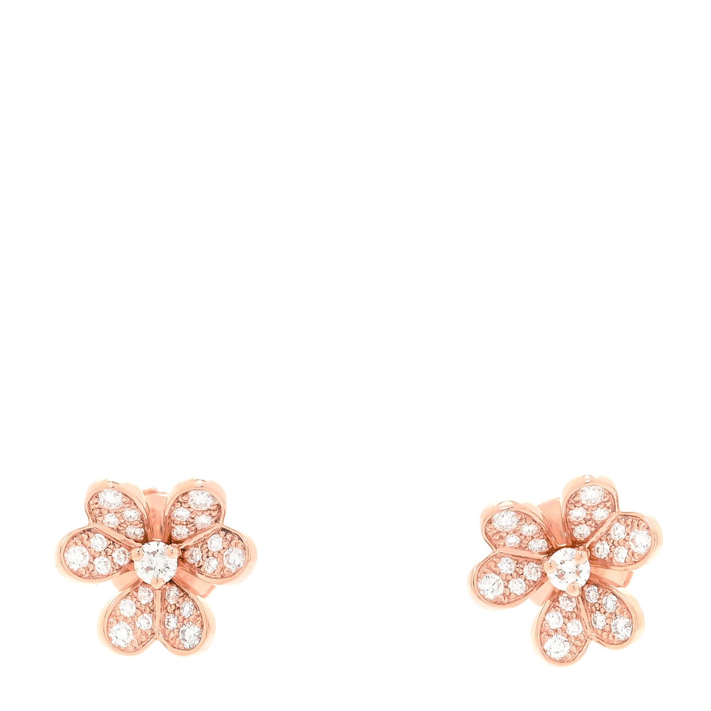 18K Rose Gold Diamond Mini Frivole Pave Earrings