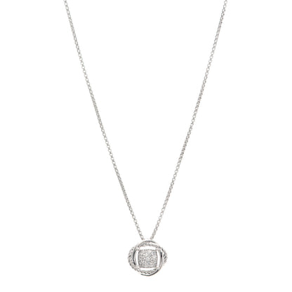 David Yurman Sterling Silver Diamond 7mm Infinity Pendant Necklace 1 of 4
