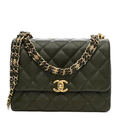 Chanel Caviar Quilted Mini Coco First Flap Khaki 1 of 12