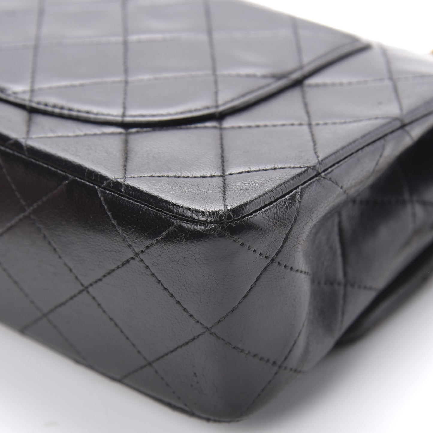 Lambskin Quilted Small Double Flap Black