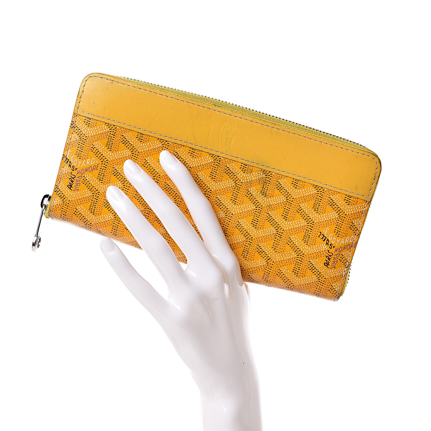 Goyard Goyardine Matignon Zip Around GM Wallet Yellow 2 of 14