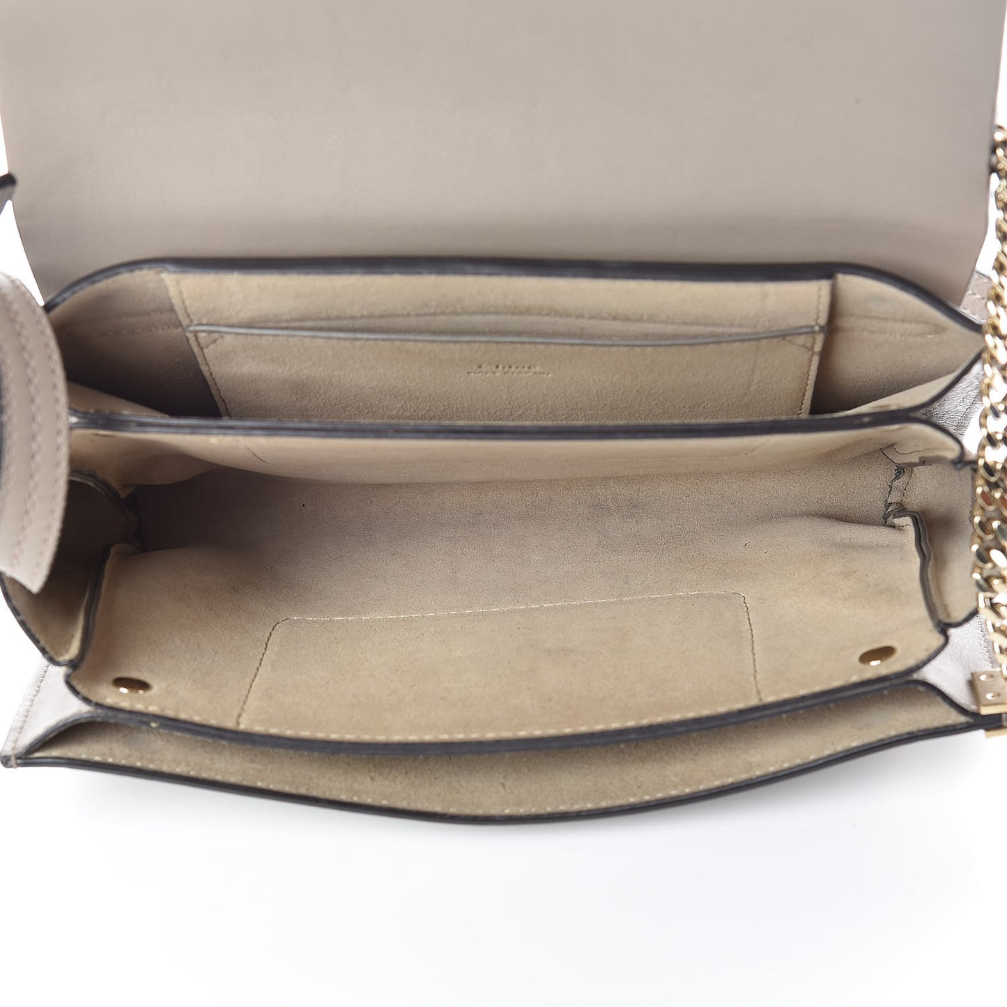 Suede Calfskin Small Faye Shoulder Bag Motty Grey