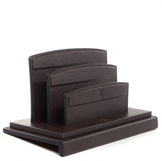 Louis Vuitton Taiga Leather 6 Piece Desk Set Acajou 6 of 13