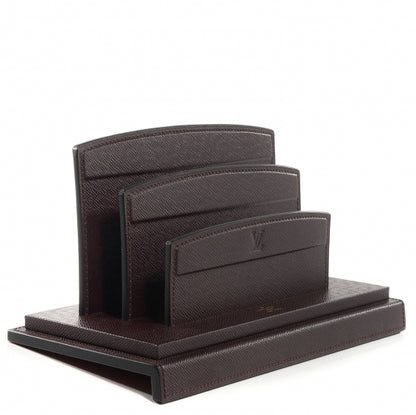 Louis Vuitton Taiga Leather 6 Piece Desk Set Acajou 6 of 13
