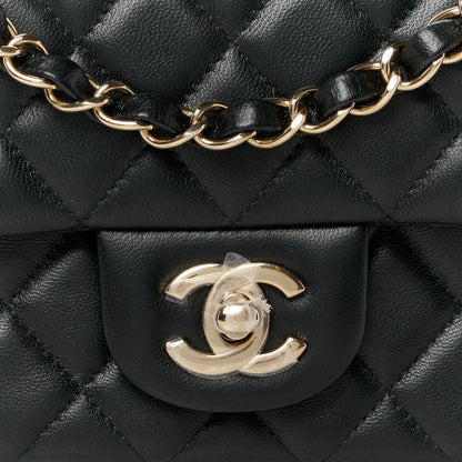 Chanel Lambskin Quilted Mini Rectangular Flap Black 9 of 12