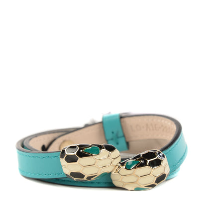 Bulgari Calfskin Serpenti Forever Multi-coiled Bracelet M Aquarelle Turquoise 1 of 6