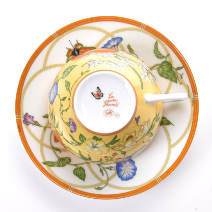 Hermes Porcelain La Siesta Breakfast Cup And Saucer Set Of 2 4 of 11