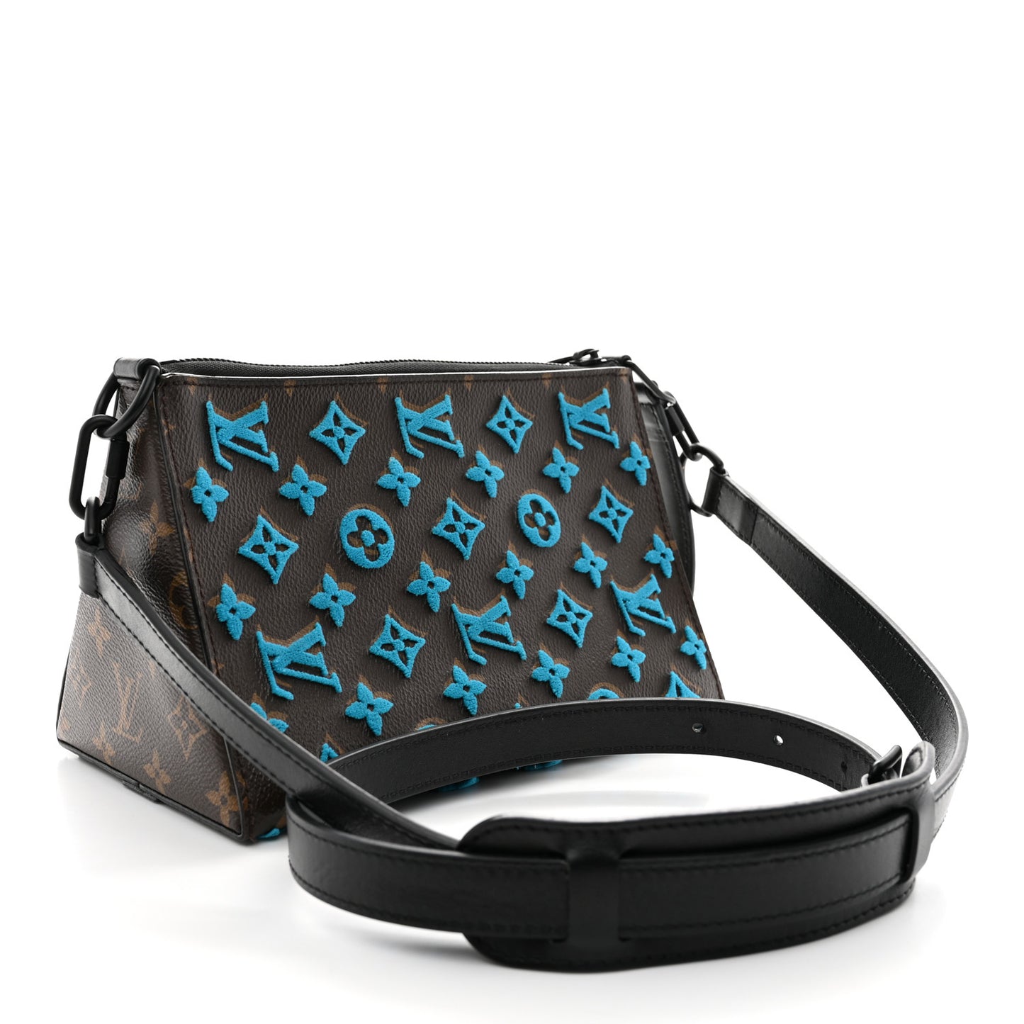Monogram Tuffetage Triangle Messenger Turquoise