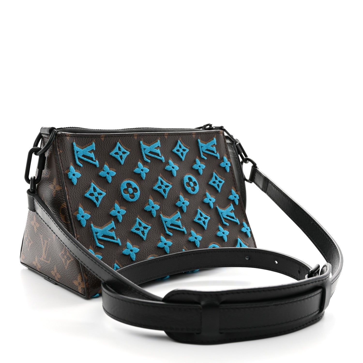 Louis Vuitton Monogram Tuffetage Triangle Messenger Turquoise 3 of 9