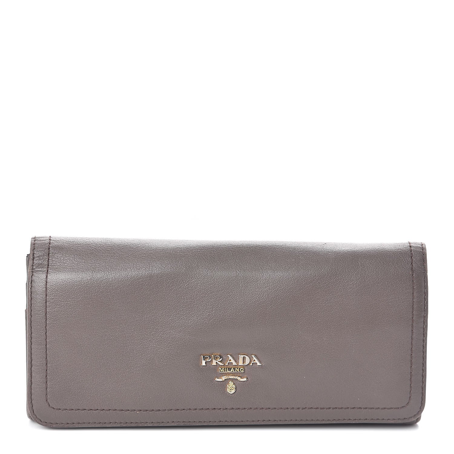 Prada Calfskin Continental Flap Wallet Argilla 1 of 6