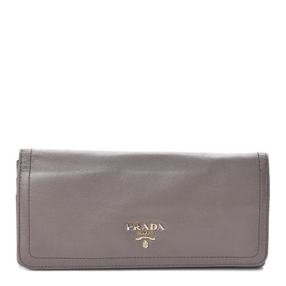 Prada Calfskin Continental Flap Wallet Argilla 1 of 6
