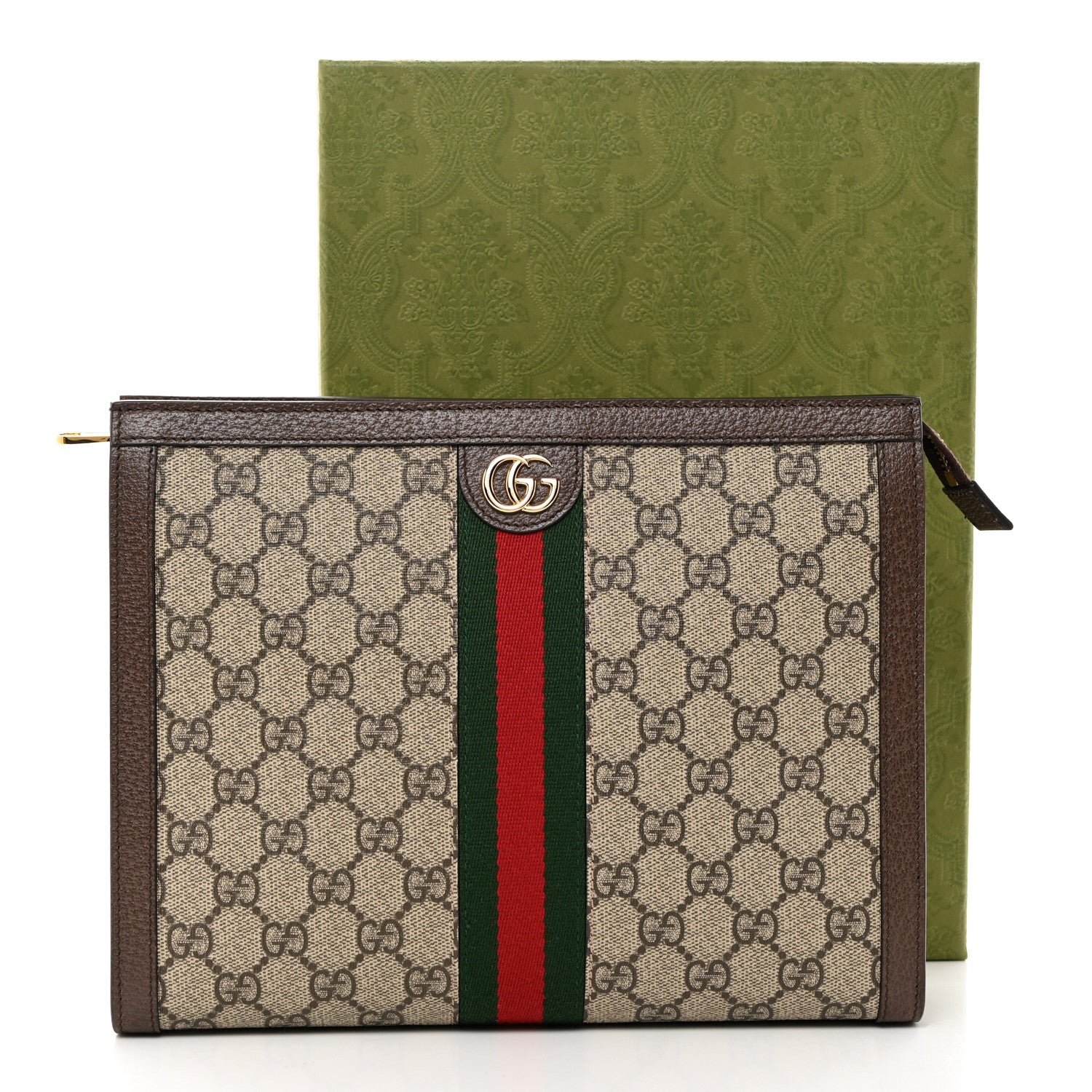 Gucci GG Supreme Monogram Web Ophidia Pouch Brown 8 of 8
