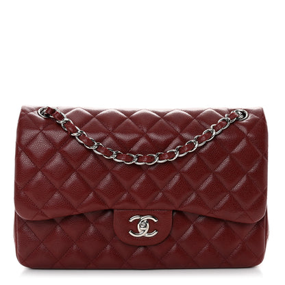Chanel Caviar Quilted Jumbo Double Flap Burgundy 1 of 11