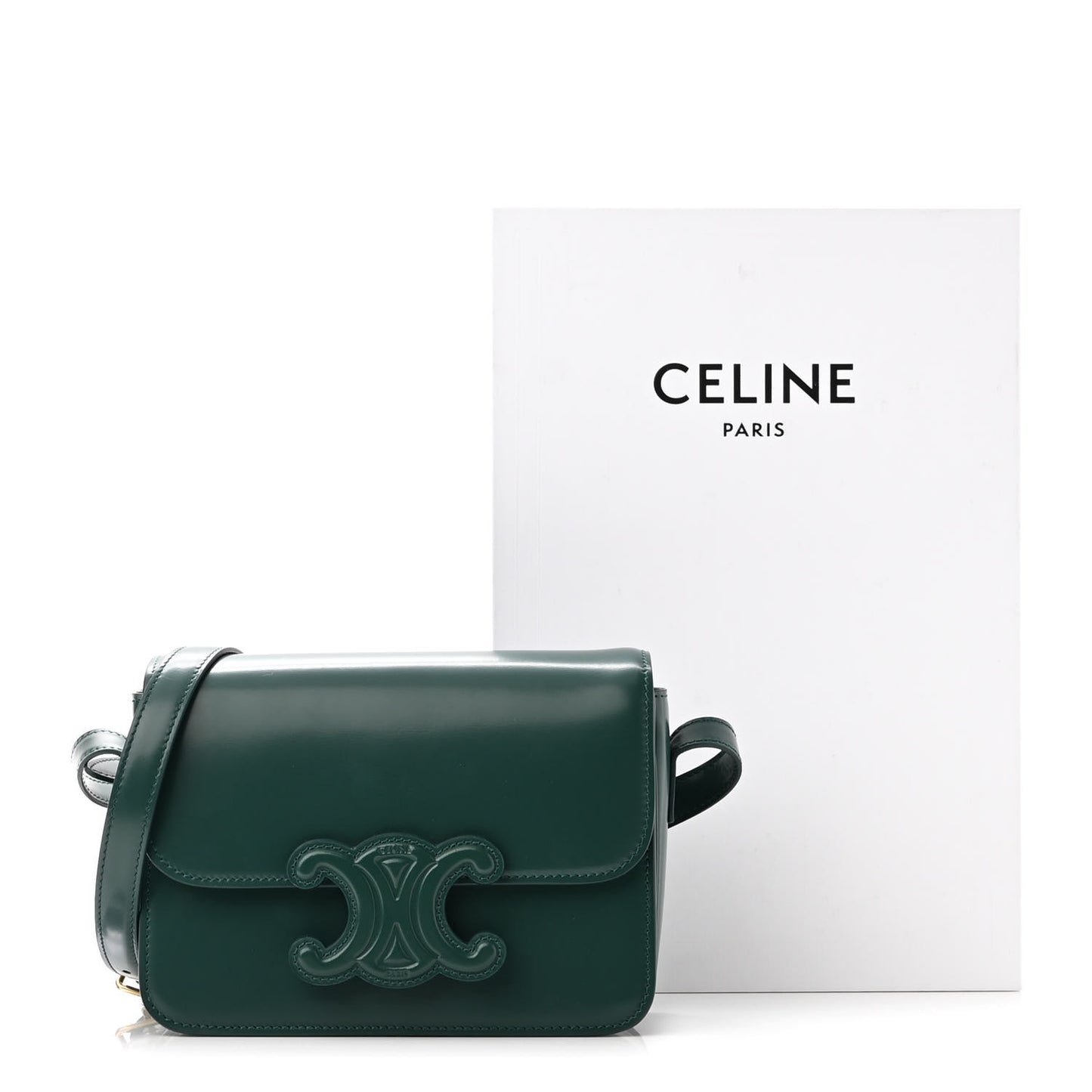 Shiny Calfskin Teen Cuir Triomphe Pine Green