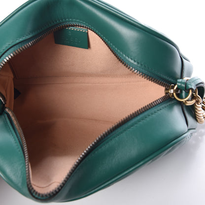 Gucci Calfskin Matelasse Small GG Marmont Chain Shoulder Bag Emerald Green 5 of 9
