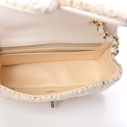 Chanel Tweed Quilted Mini Rectangular Flap Off White 5 of 10