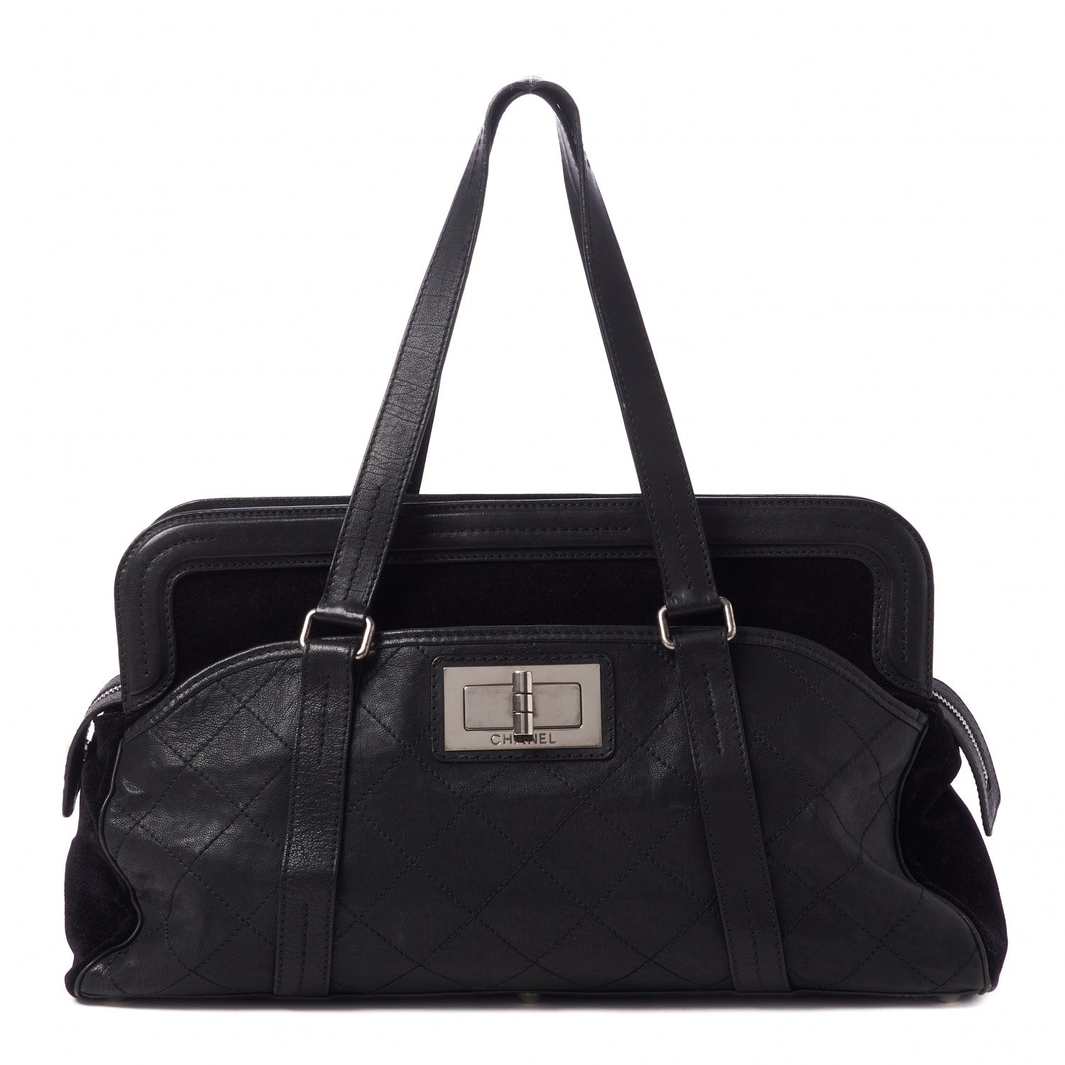 Chanel Sheepskin Velvet Mademoiselle Shoulder Bag Black 1 of 9