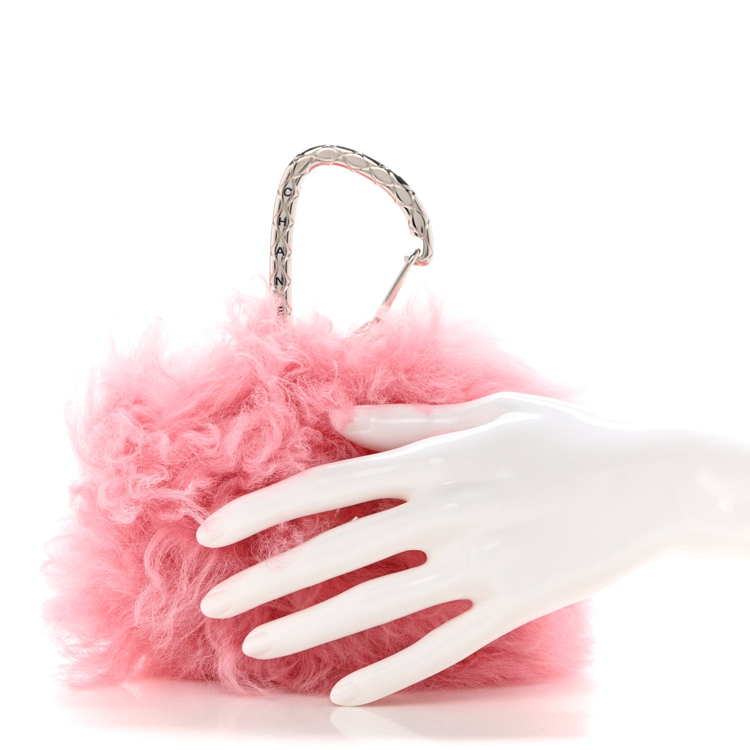 Chanel Shearling Lambskin CC Hook Card Holder Pink 2 of 8