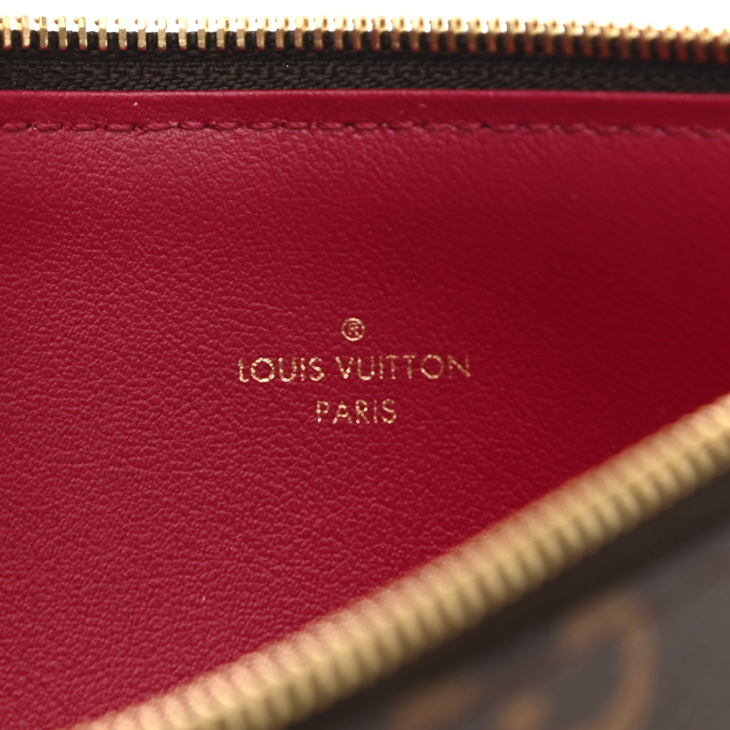 Monogram Felicie Chain Wallet Zippered Insert Fuchsia